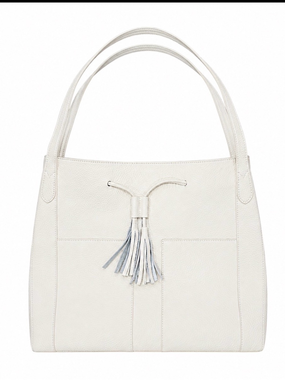 Laggo Andrea Hobo Shoulder Bag Creamy White Pebbled Leather